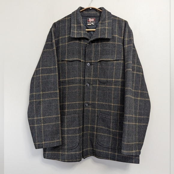 Vintage 50s Woolrich Woolen  Mills Plaid Utility Pocket Chore Coat - Picture 1 of 15